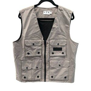 LTD Topman LTD Collection T Utility Vest With Multiple Pockets & Zipper Closure‎